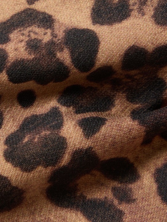 Valentino: Leopard print wool & silk crepe crop top