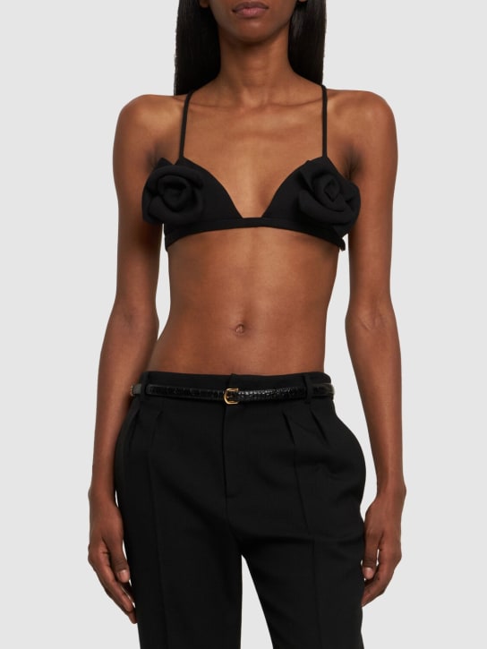 Valentino: Soutien-gorge triangle en crêpe de soie et laine