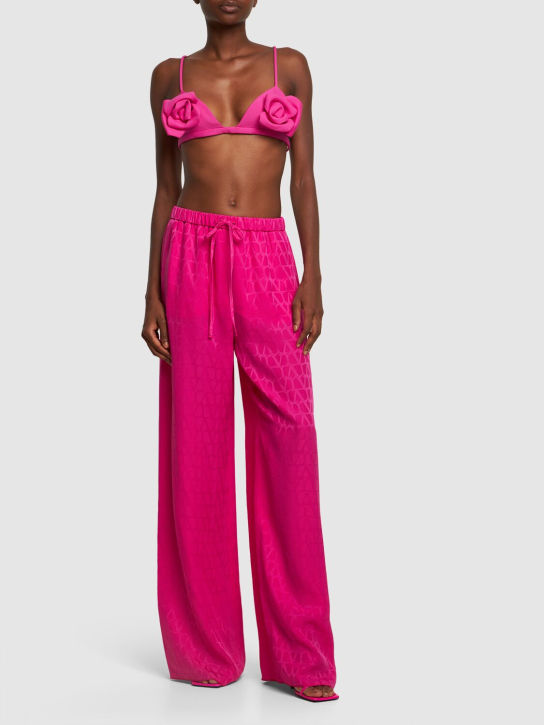 Valentino: Soutien-gorge triangle en crêpe de soie et laine