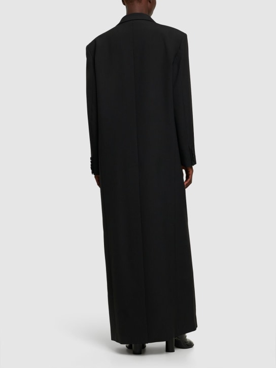 Valentino: Cappotto doppiopetto in lana / piume
