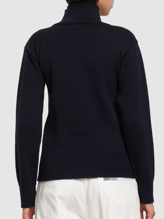 Jil Sander: Pullover aus Wollstrick mit Logo