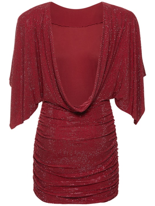 Alexandre Vauthier: Glittered draped jersey mini dress