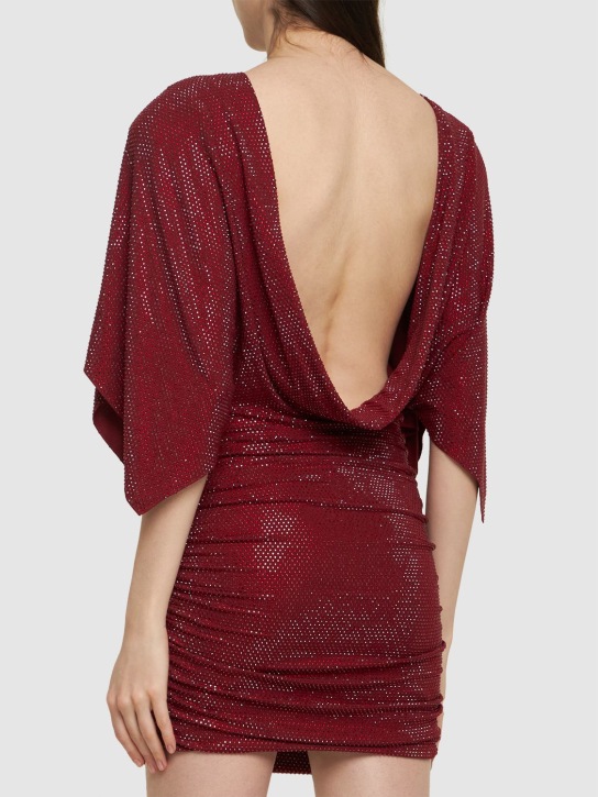 Alexandre Vauthier: Glittered draped jersey mini dress
