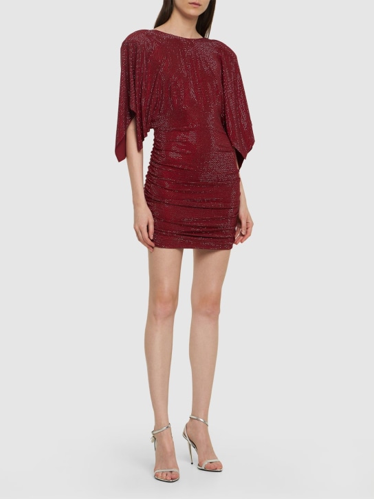 Alexandre Vauthier - Glittered draped jersey mini dress