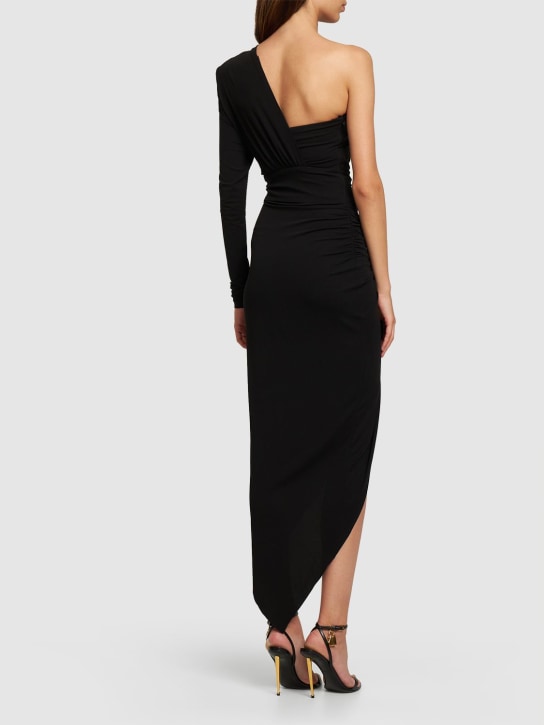 Alexandre Vauthier: One shoulder viscose jersey midi dress