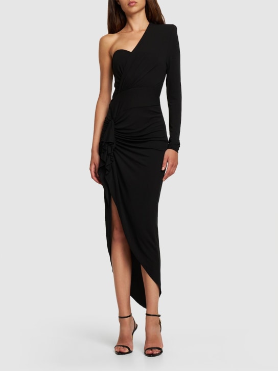 Alexandre Vauthier: One shoulder viscose jersey midi dress