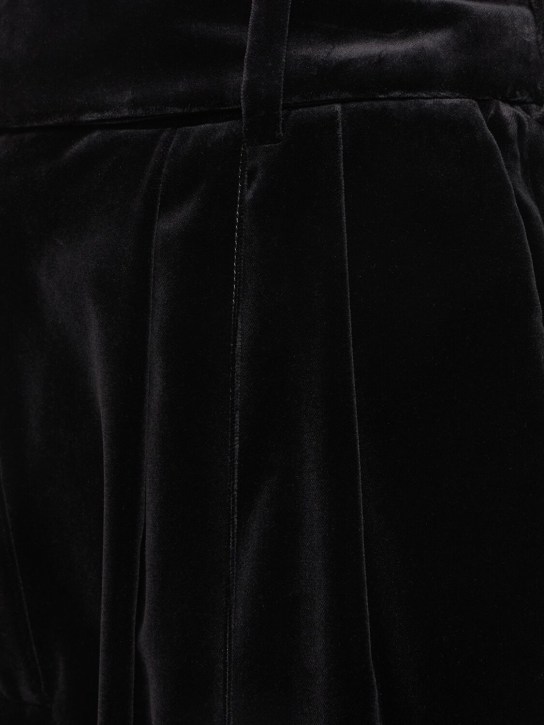 Alexandre Vauthier: Cotton velvet high rise wide pants