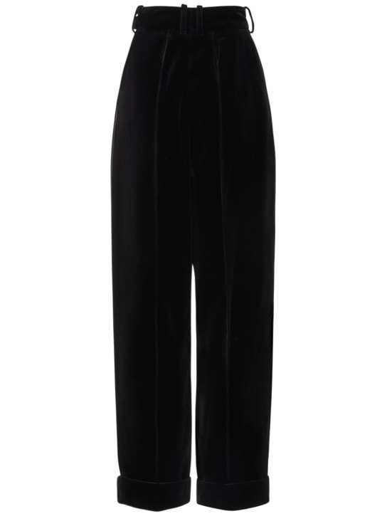 Alexandre Vauthier: Cotton velvet high rise wide pants