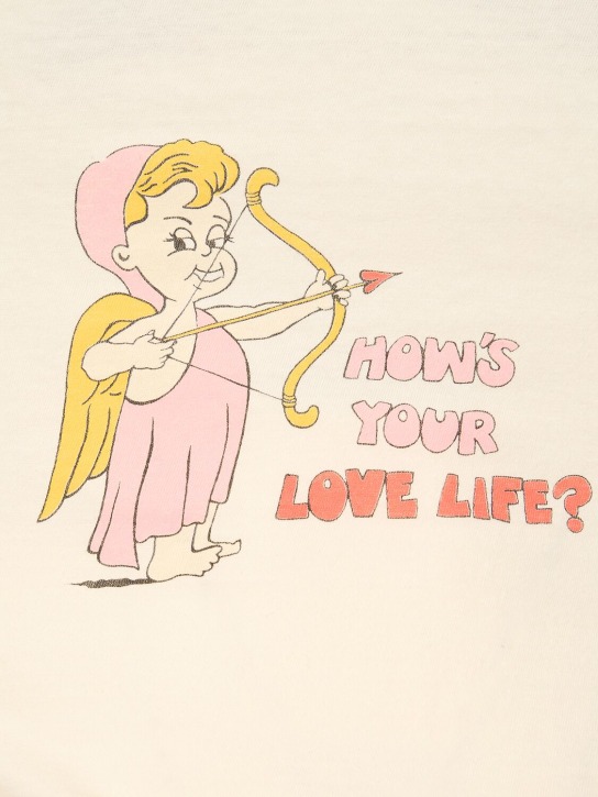 RE/DONE: T-shirt cropped Love Life in cotone con stampa