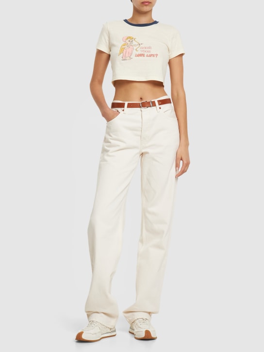 RE/DONE - T-shirt court en coton imprimé Love Life