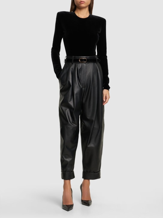 Alexandre Vauthier - Hose aus plissiertem Leder