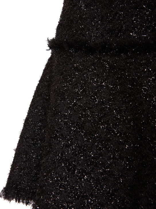 Versace: Robe courte en tweed de lurex ajouré