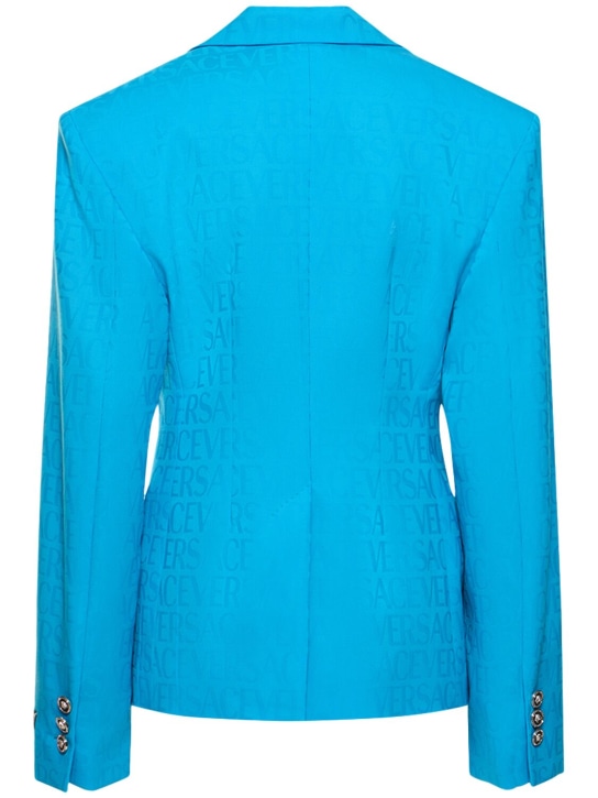 Versace: Veste en laine jacquard à logo