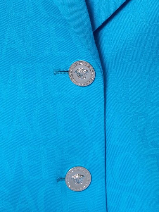 Versace: Veste en laine jacquard à logo