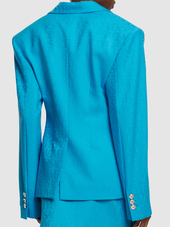 Versace: Veste en laine jacquard à logo