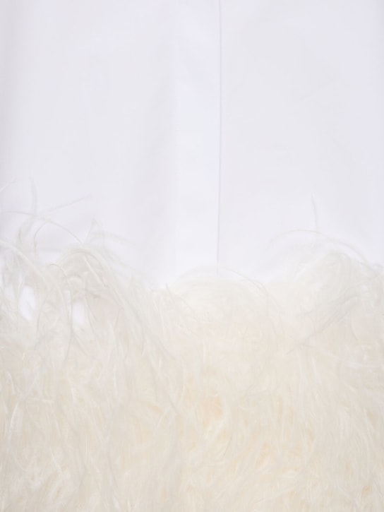 Valentino: Vestito in popeline di cotone / piume
