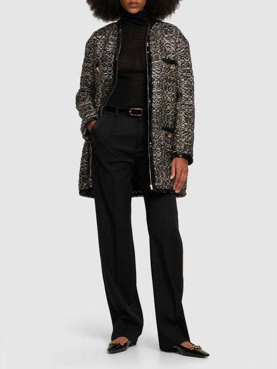 Giambattista Valli: Lurex tweed collarless coat