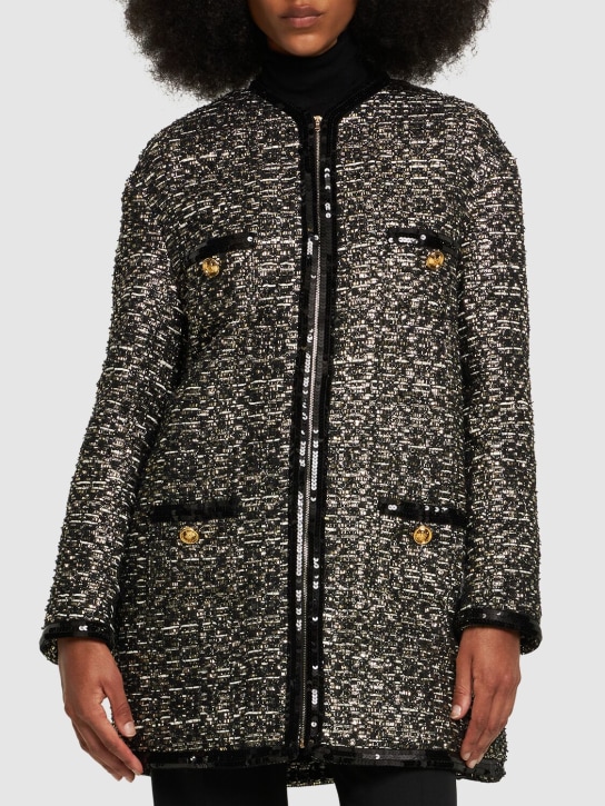 Giambattista Valli: Lurex tweed collarless coat