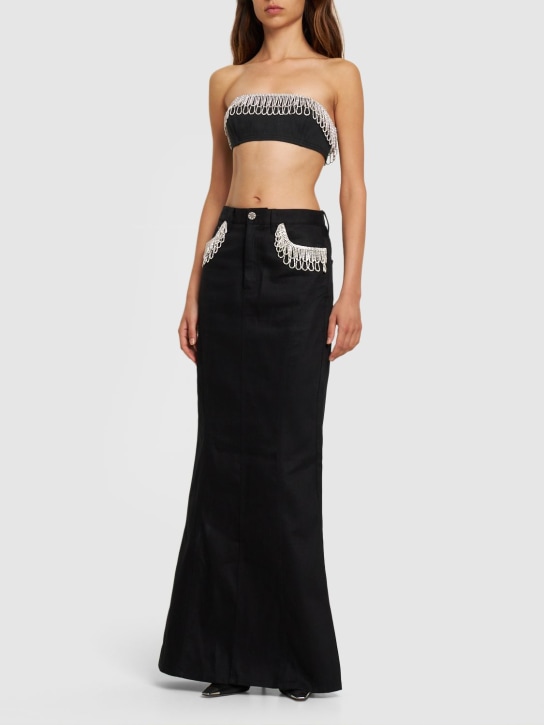 Rotate - Twill-Bandeau-Oberteil mit Verzierung