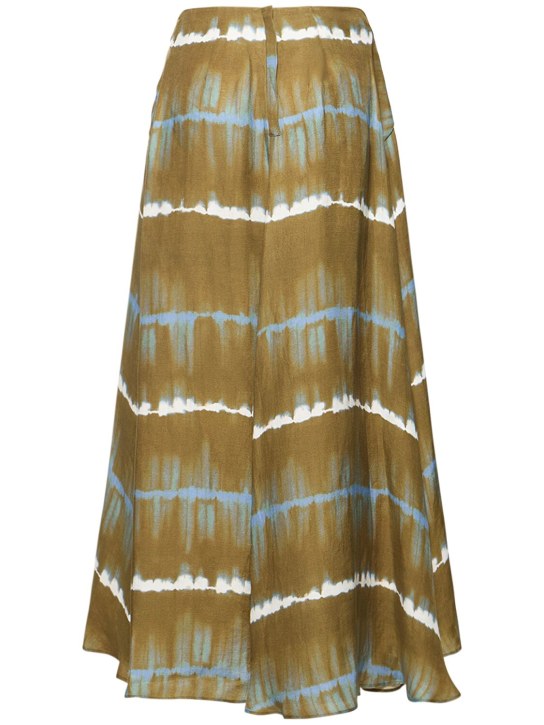 ALTUZARRA: Pythia printed linen midi skirt w/twist