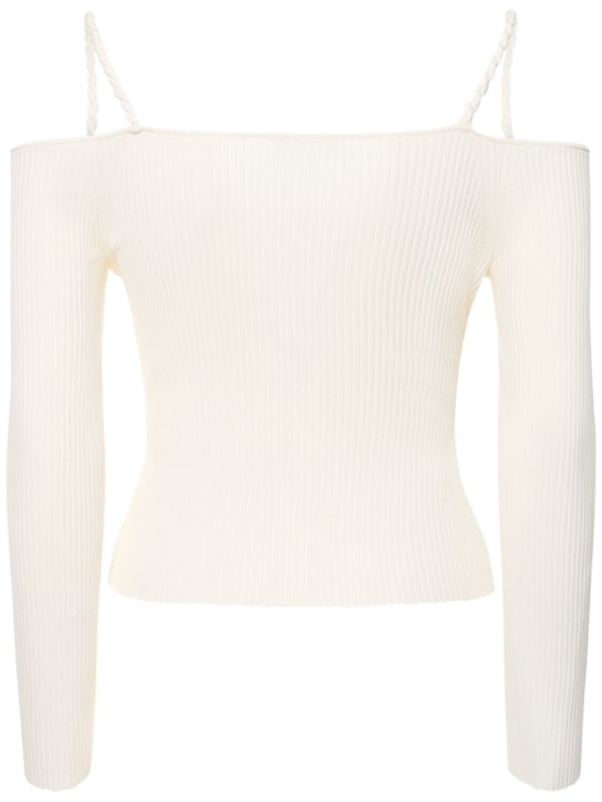 ALTUZARRA: Odin ribbed viscose off-shoulder top