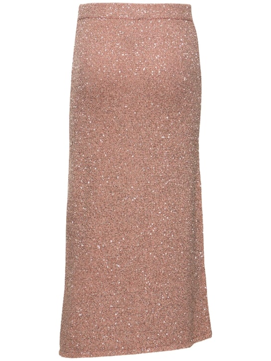 ALTUZARRA: Jupe midi en maille à sequins Milos