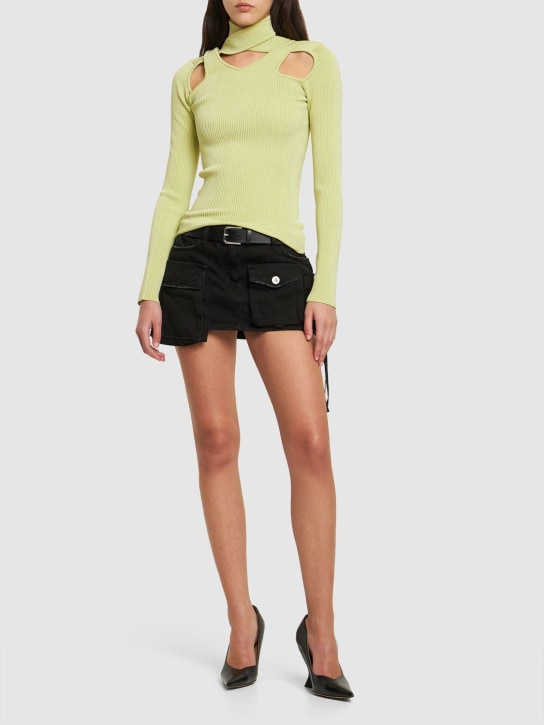 Coperni - Cutout stretch viscose knit jumper