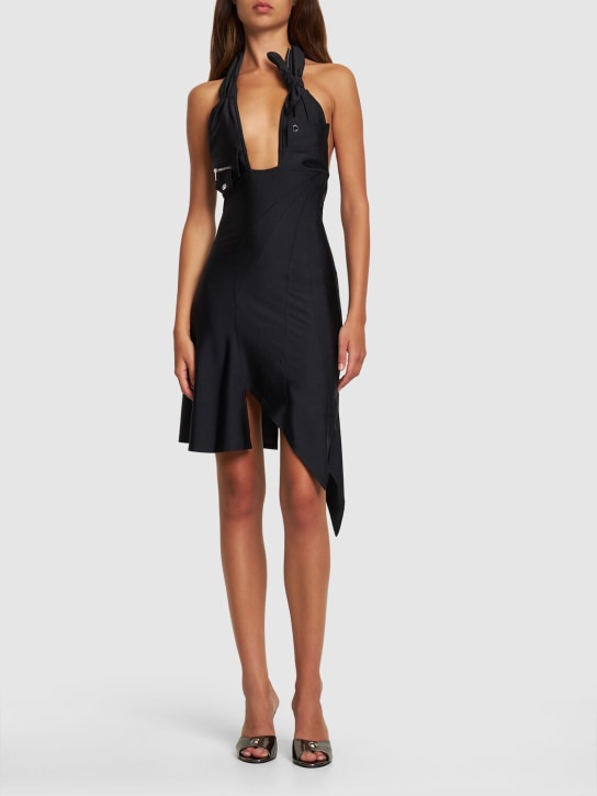Coperni - Vestido corto de jersey con cuello halter