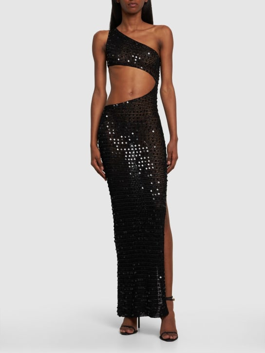 Aya Muse - Robe longue en maille à sequins Gia