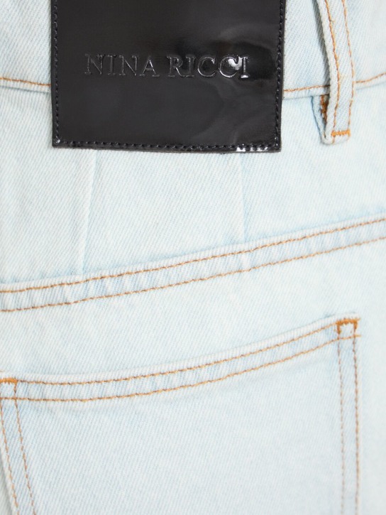 Nina Ricci: Jeans acampanados de denim de algodón