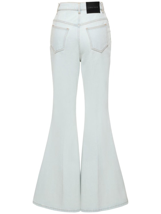 Nina Ricci: Jeans acampanados de denim de algodón