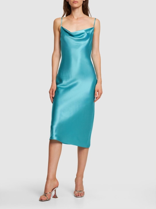 Fleur Du Mal - Robe midi en soie à col châle