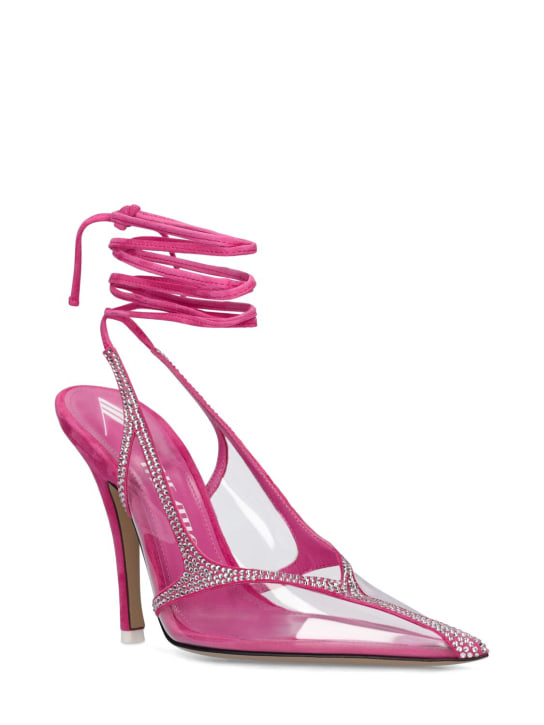 The Attico: 105mm Pumps aus Wildleder & PVC „Venus Chrome“