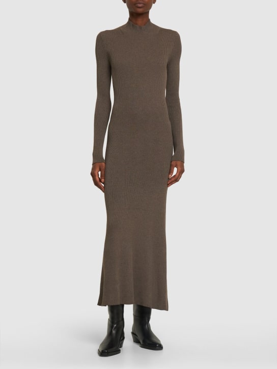 Peter Do - Vestito maxi in maglia di seta e viscosa