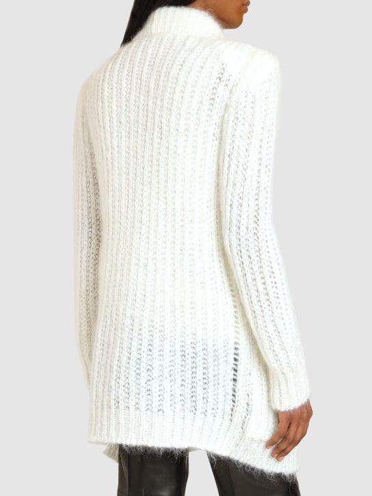 Balmain: Sequined mohair belted cardigan