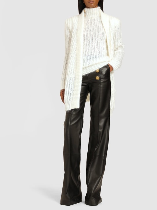 Balmain - Sequined mohair belted cardigan