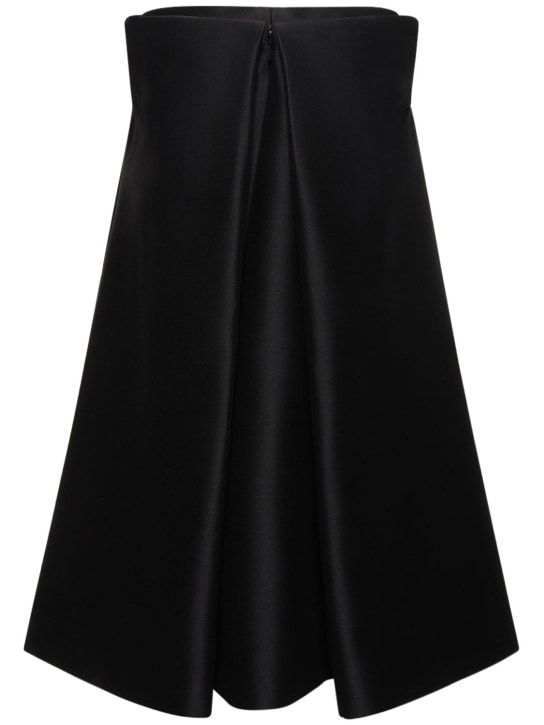 Versace: Robe bustier courte en sergé de soie et laine