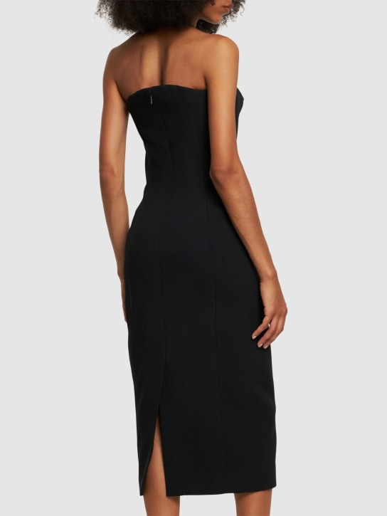 Versace: Robe midi en satin envers à logo