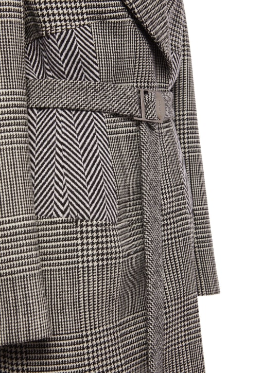 Tom Ford - Cappotto midi in lana Principe di Galles / cintura