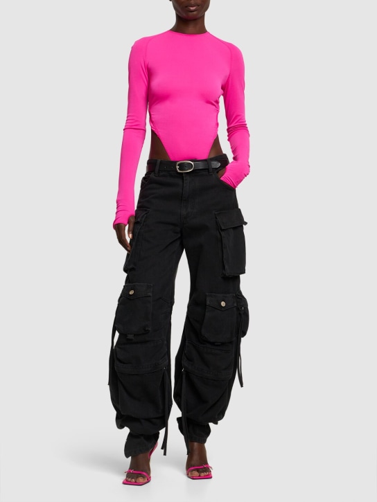 Alessandro Vigilante: Jersey crewneck crisscross bodysuit