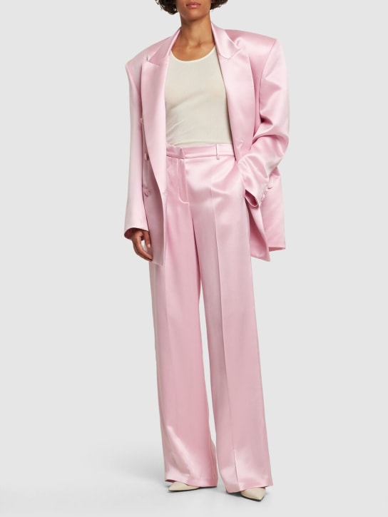 Magda Butrym: Silk satin mid rise straight pants