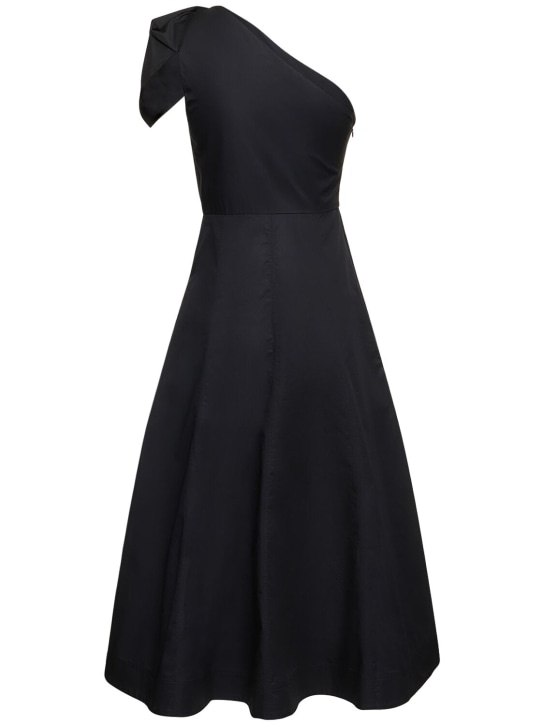 Roland Mouret: Vestito midi asimmetrico in popeline di cotone