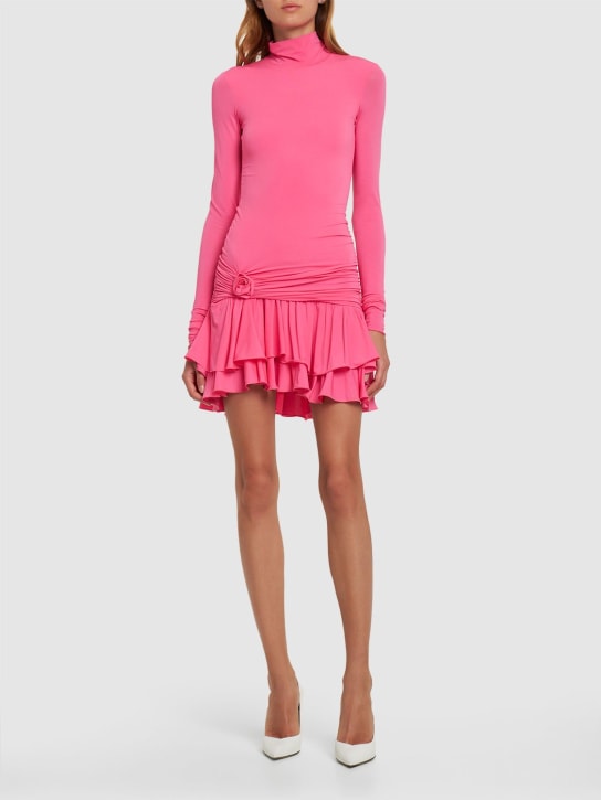 Blumarine: Minikleid aus Jersey mit Rollkragen