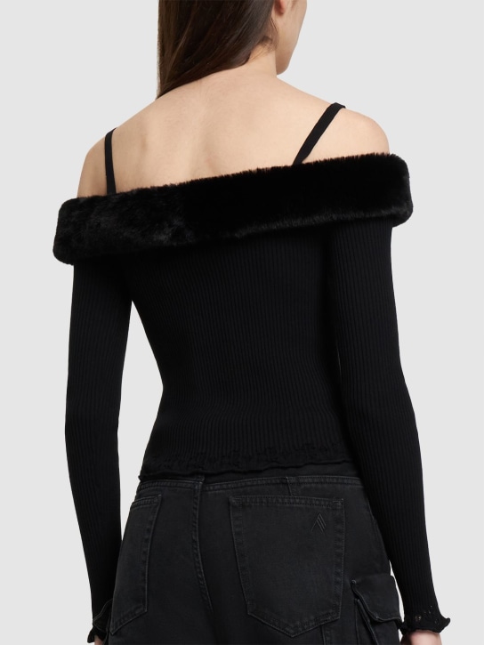 Blumarine: Schulterfreies Oberteil aus Strick