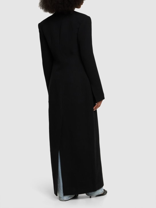 Nensi Dojaka: Wool cady self-tie long coat