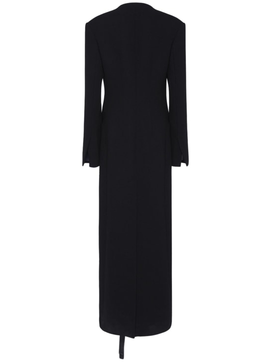 Nensi Dojaka: Wool cady self-tie long coat