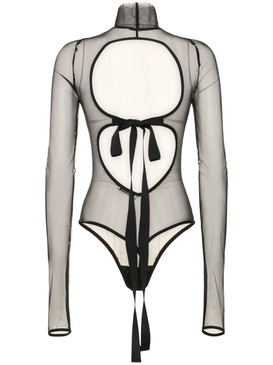Nensi Dojaka: Body en tulle à dos ouvert
