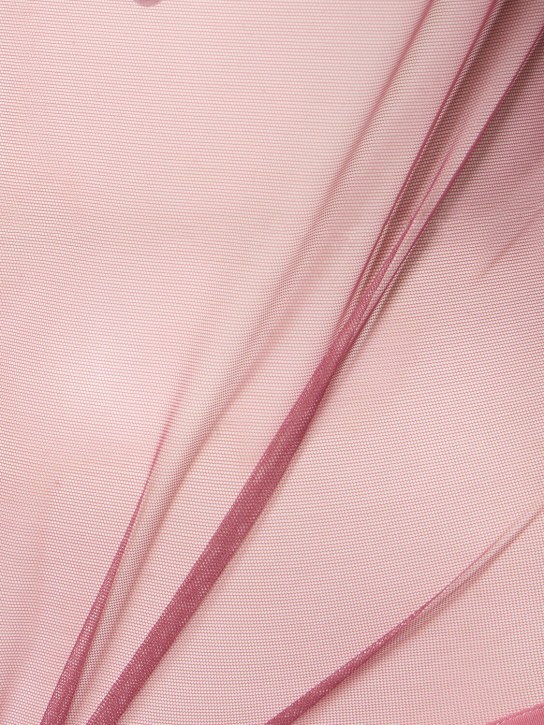 Nensi Dojaka: Turtleneck open back tulle bodysuit