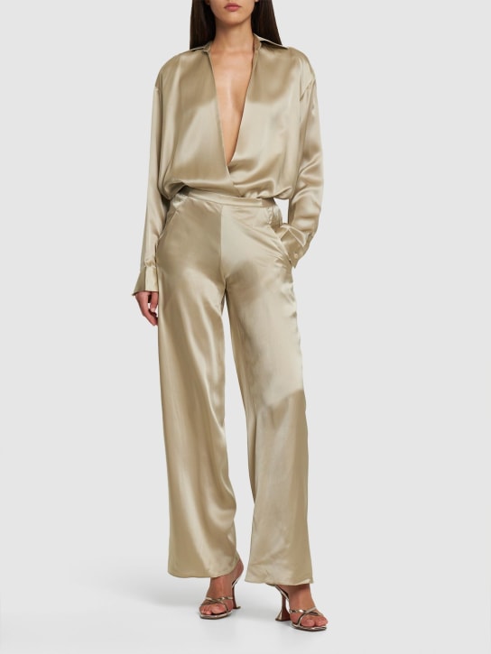 Christopher Esber - Hose aus Seidensatin mit weitem Bein