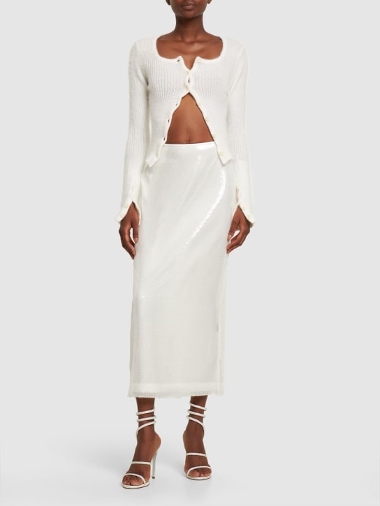 David Koma - Jupe midi en sequins taille haute